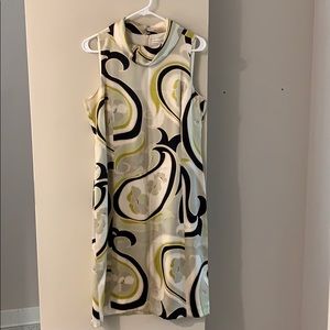 Banana Republic Sleeveless Cowl-Neck Dress in Black, White & Olive